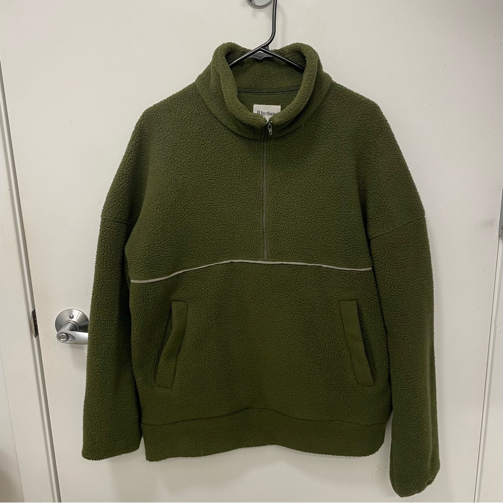 Men's Olive Green Half-Zip Sweater